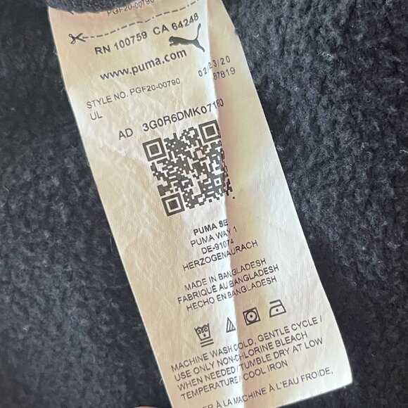 Puma Kids Zip Up Hoodie Sweatshirt Girls Medium 8-10 Black - Picture 7 of 8